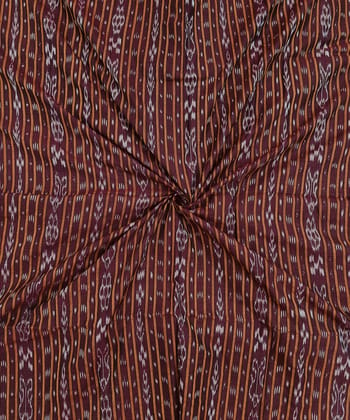 2.5m Maroon Sambalpuri Handwoven Single Ikat Shirting Materials SFCSHI1640