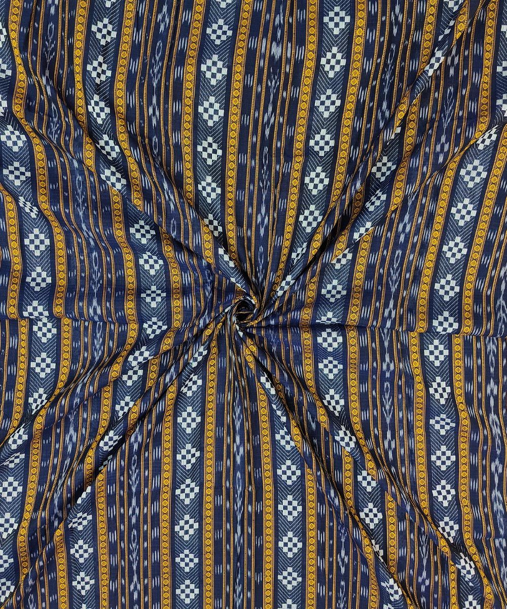 2.5m Blue Sambalpuri Handwoven Single Ikat Shirting Materials SFCSHI1644