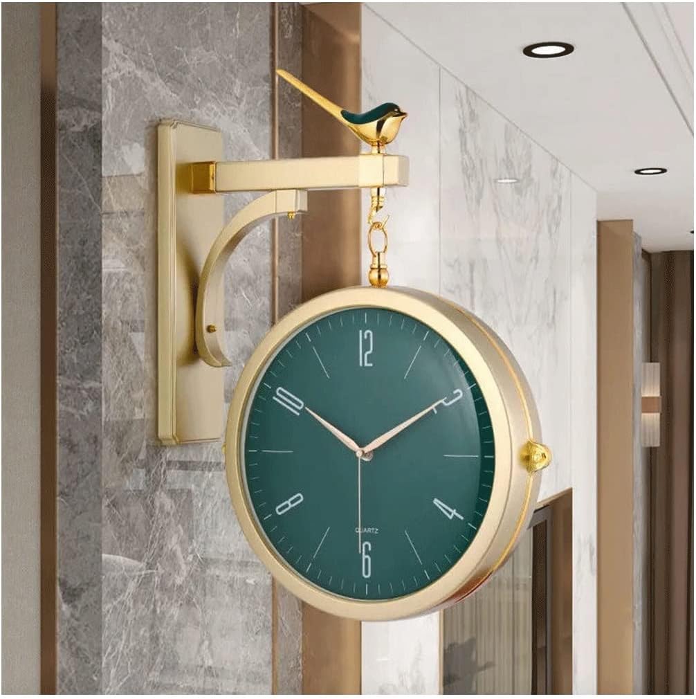 Train Station Clock Retro Double-Sided Wall Clock