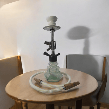 Homestyle India 14 Inch Modern Design Showpiece and Collectables Luster Glass Big Hookah 20 Inches Russian Gun Shaped 20 inch Glass Hookah