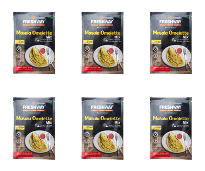 Freshway Masala Omelette Mix Combo Pack of 6 Authentic Indian Spice Blend for Delicious and Fluffy Omelettes