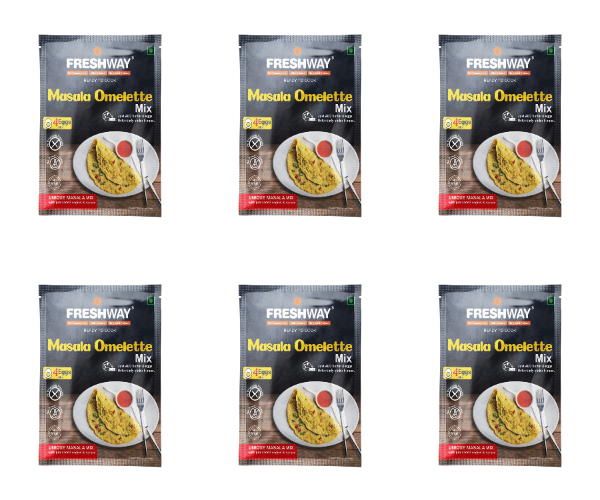 Freshway Masala Omelette Mix Combo Pack of 6 Authentic Indian Spice Blend for Delicious and Fluffy Omelettes