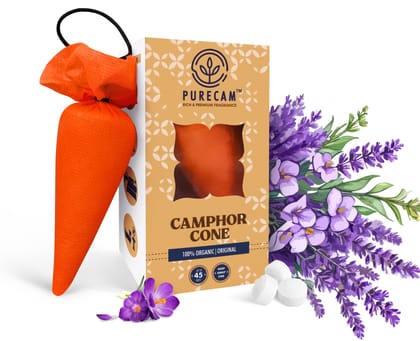 PURECAM Radiant Whispers Camphor Cone: Enjoy gentle whispers of radiant and uplifting fragrances. Pack of 3.