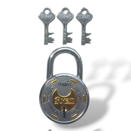 Ryan Active 65 mm Steel Lock With 3 Regular Keys | Shop Ryan Locks