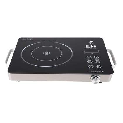 Elina Premium 2200W Radiant Infrared Cooktop | 4 Preset Cooking Functions | Touch Panel | Time Control | Over Heating Protection | Suitable with all Type of Utensils | 1 Year Warranty