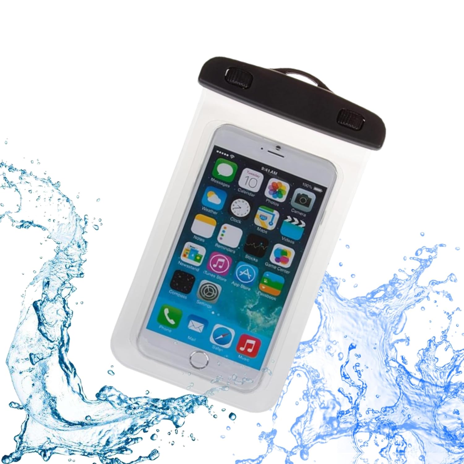 Waterproof Mobile Phone Cover Pouch for All Mobiles, Touch Sensitive, Universal Size, for Rain Protection Cellphone Dry Bag Compatible for All Smartphones up to 7 inches (White)