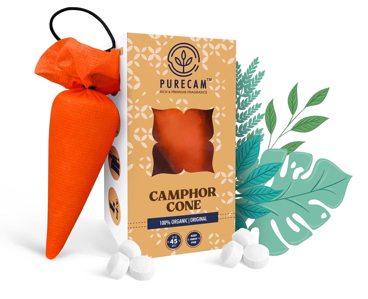 Purecam Camphor Cone Room, Car And Air Freshener