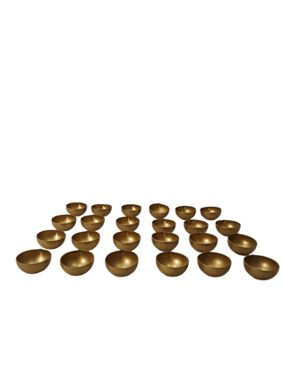 Homestyle India Designer Base Diya - Perfect for Home Decor, Diwali, and Temple Decorations showpiece- Gold, 4inch, Set of 48