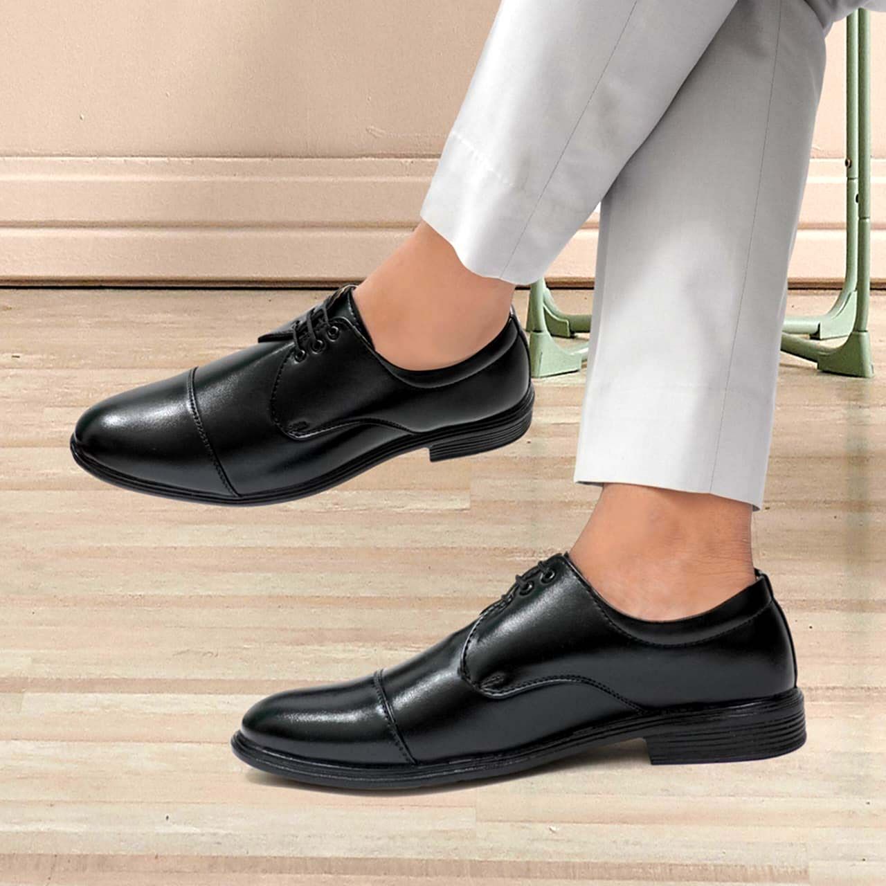 WUGO::Latest Trendy Men Formal Shoes|Black Derby Shoes|Office Shoes For Men's & Boys (Free Home Delivery)