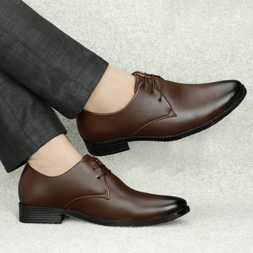 WUGO::Latest Fabulous Men Formal Shoes|Brown Derby Shoes|Office Shoes For Men's & Boys (Free Home Delivery)