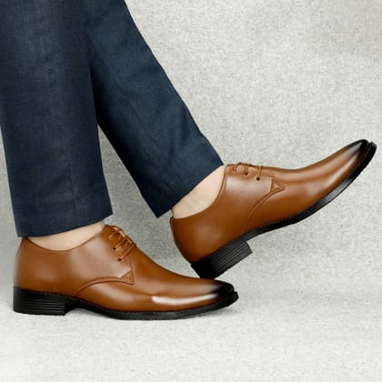 WUGO::Latest Fabulous Men Formal Shoes|Tan Derby Shoes|Office Shoes For Men's & Boys (Free Home Delivery)