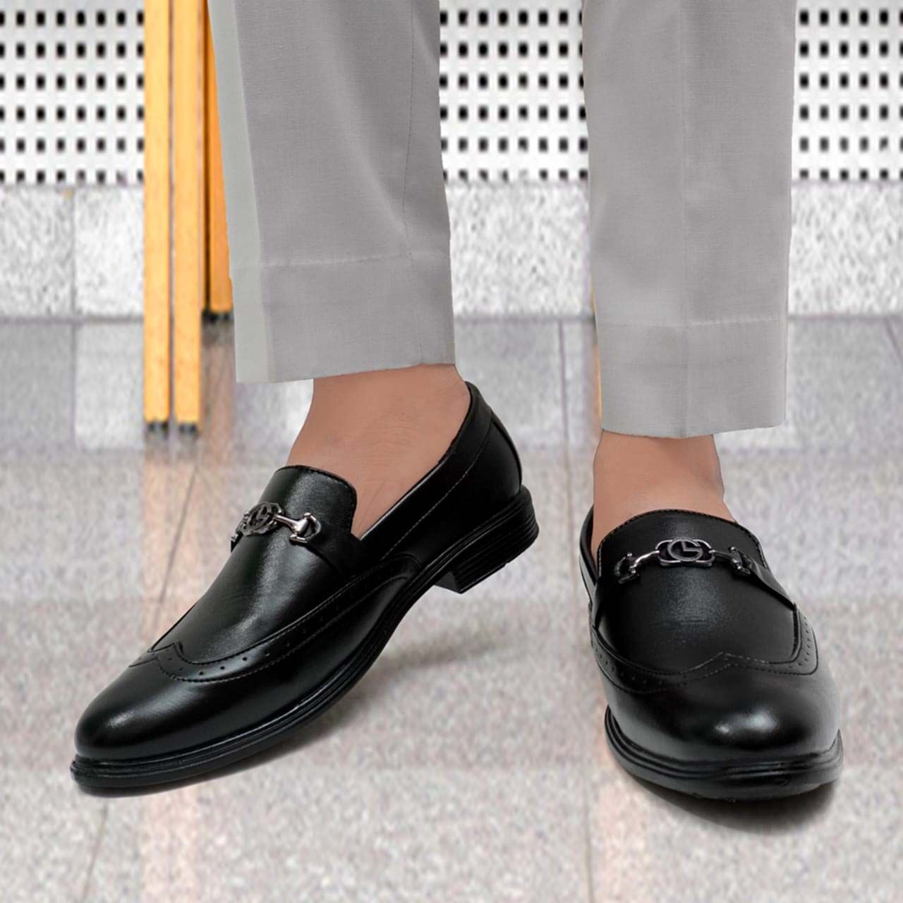 WUGO::Latest Trendy Men Formal Shoes|Black Moccasin Shoes|Aldo Shoes For Men's & Boys (Free Home Delivery)