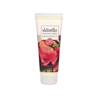 Skinella Face & Body Sorbet, Grapefruit,Vitamin C,Antioxidants aid in anti-ageing, anti-inflammatory, brighten dark spots, fruity superfood, natural astringent |100 Ml