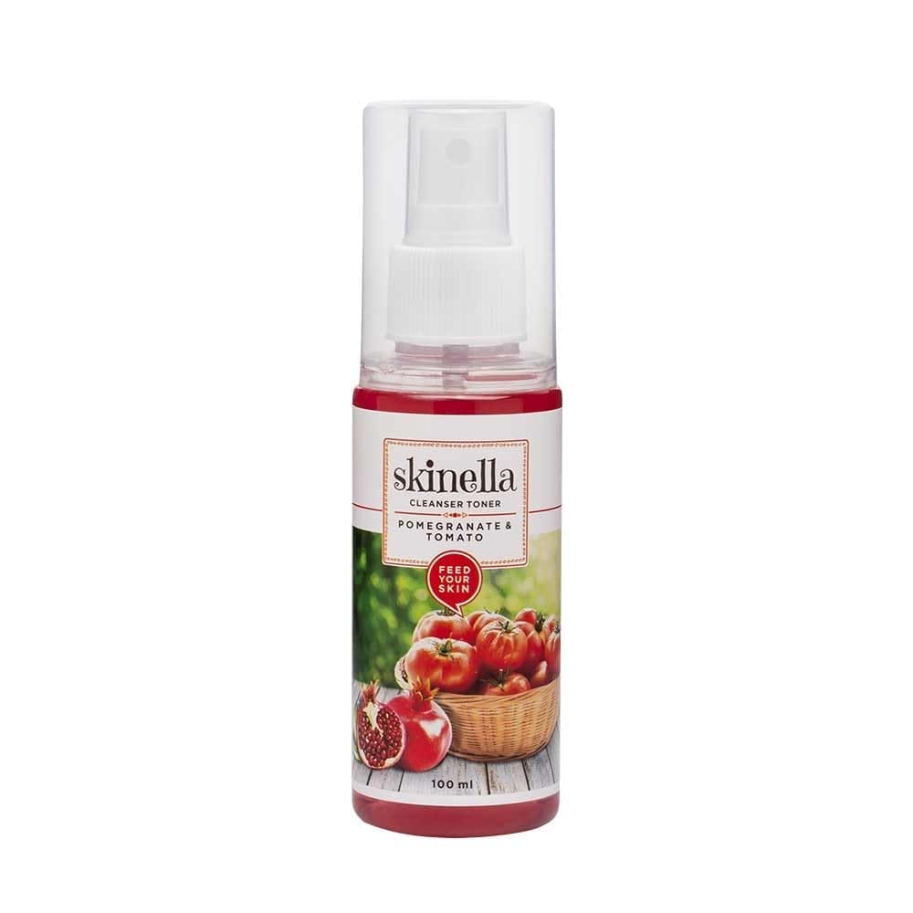 Skinella Pomegranate & Tomato Cleanser Toner 100ml - Best Vitamin C Toner - 2-in-1 Skinella Face Toner Enriched with Antioxidants, Reduces Oiliness, Makes Skin Supple