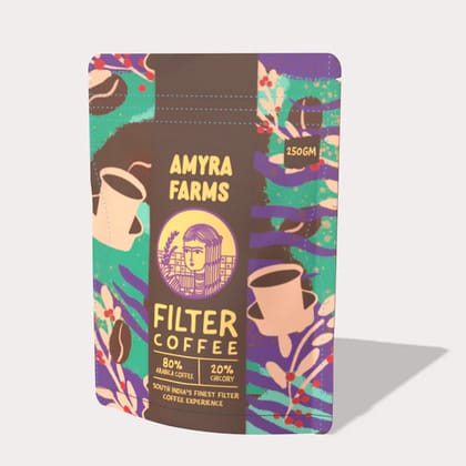 Amyra Farms Kaapi Blend | South Indian Filter Coffee | 100% Arabica | 80% Coffee 20% Chicory