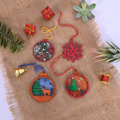 Festive Christmas Tree Hangings (Set of Three)