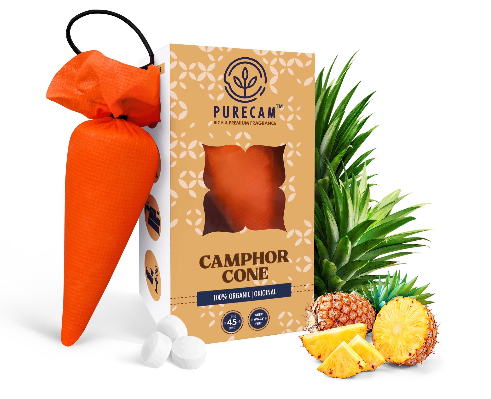 PURECAM Heavenly Haven - Elevate your space with PURECAM's Heavenly Haven camphor cones, fostering serenity. Pack of 3.