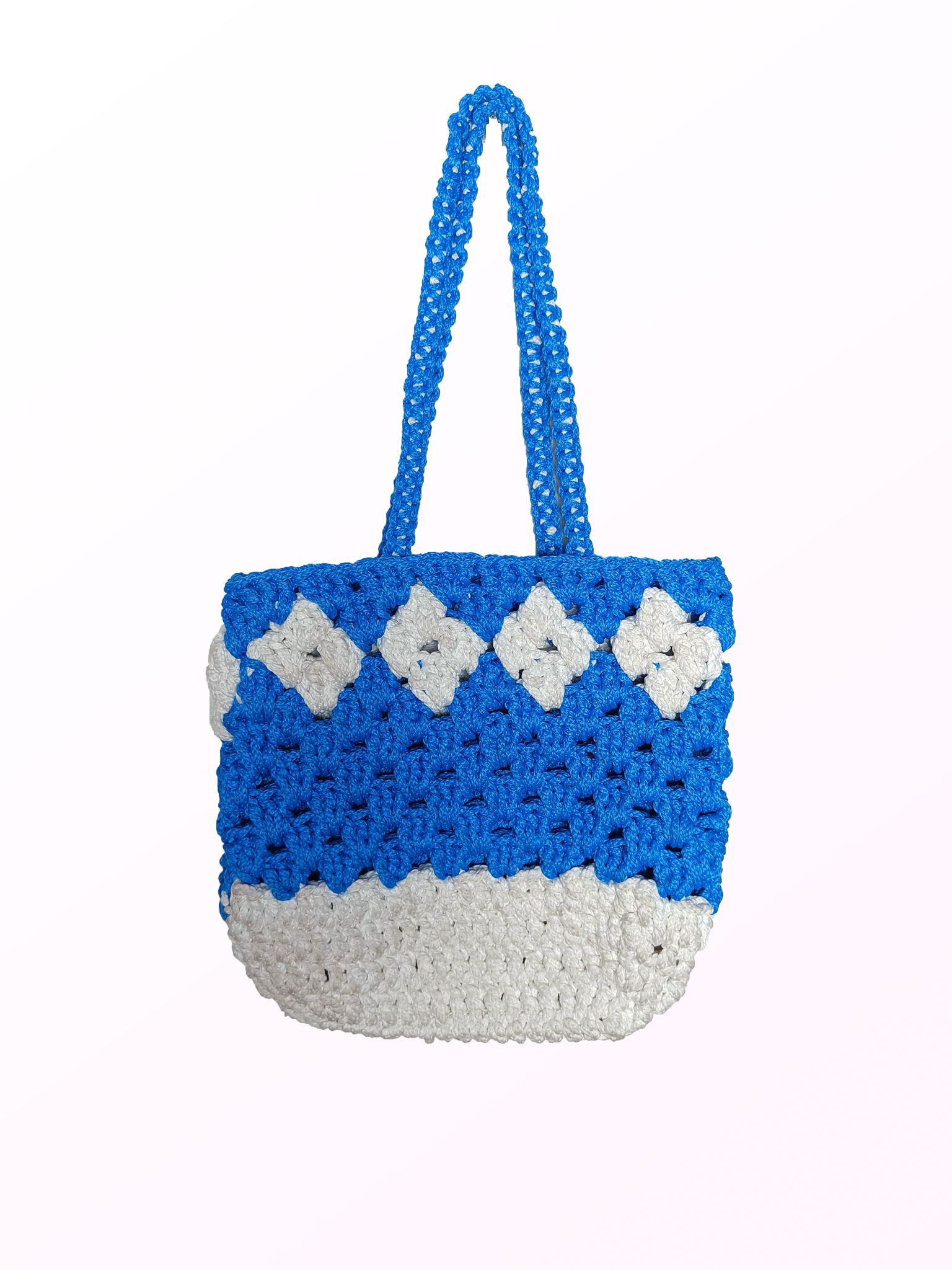 Dual Tone Macrame  Handbag for Girls