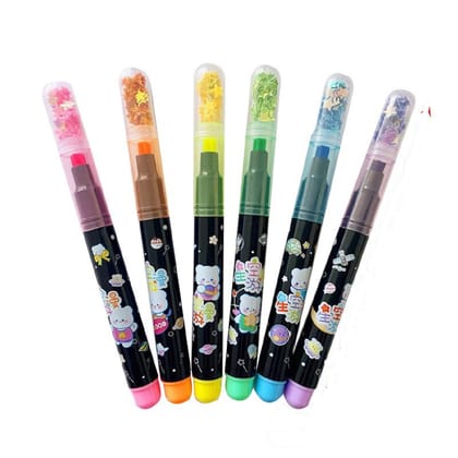 KTRS ENTERPRISE Highlighter Creative Deviruchi Pentagram 6 Pack Student Stationery Sentence Marking Pen Marking Pen