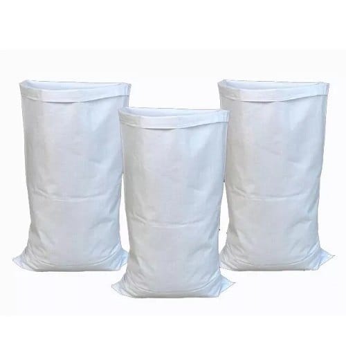 10000 Pack - 50lb Capacity - White Polypropylene Sandbags - UV Resistant & Water Proof