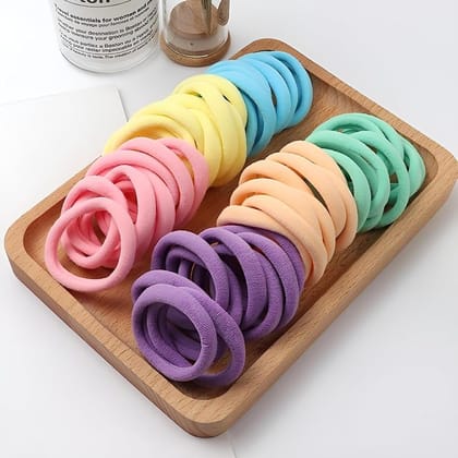 Hair Ponytail Holder Soft Non Slip Tight Stretchable Rubber Bands for School Girls/Women, Buns, Hair tie (Pack of 30)