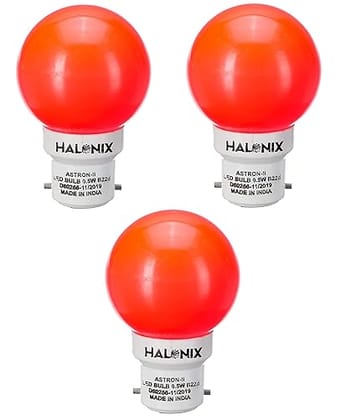 0.5-Watt LED 0.5W Round Night Bulb (Red) - Pack of 3