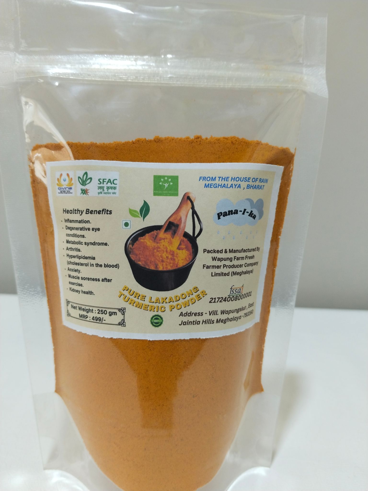 Lakadong Turmeric Powder (7+Curcumin Lebel)