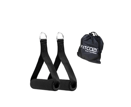 FITCOZI Nylon Exercise Handles Cable Machine Attachments Resistance Bands Handles Grips Fitness Strap Stirrup Handle Cable Attachment for Yoga Exercise Workout Gym Resistance Training