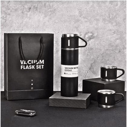 SAHAPECT Black 500 ml Vacuum Flask Set, Hot & Cold Bottle, Thermos Set For Best Gifting Ideas