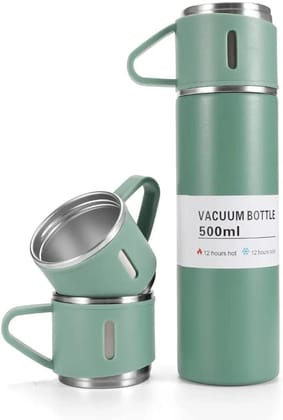 SAHAPECT Green 500 ml Vacuum Flask Set, Hot & Cold Bottle, Thermos Set For Best Gifting Ideas