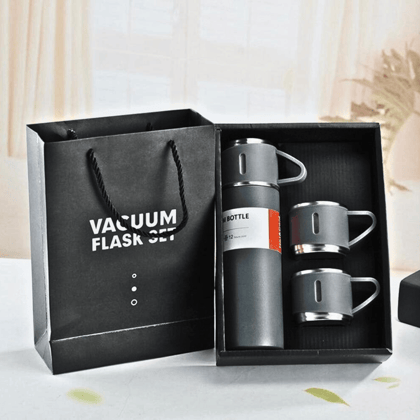 SAHAPECT Grey 500 ml Vacuum Flask Set, Hot & Cold Bottle, Thermos Set For Best Gifting Ideas