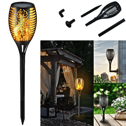 SAHAPECT Solar LED Light, 96 Led Garden Marshal Flickering Flame Torch Light Lamp-Pack of 1