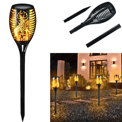 SAHAPECT Solar LED Light, 72 Led Garden Marshal Flickering Flame Torch Light Lamp-Pack of 1