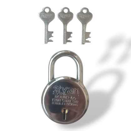 Ryan Round 65 eight lever Double Locking Steel Padlock With 3 Steel Keys | Shop Ryan Locks