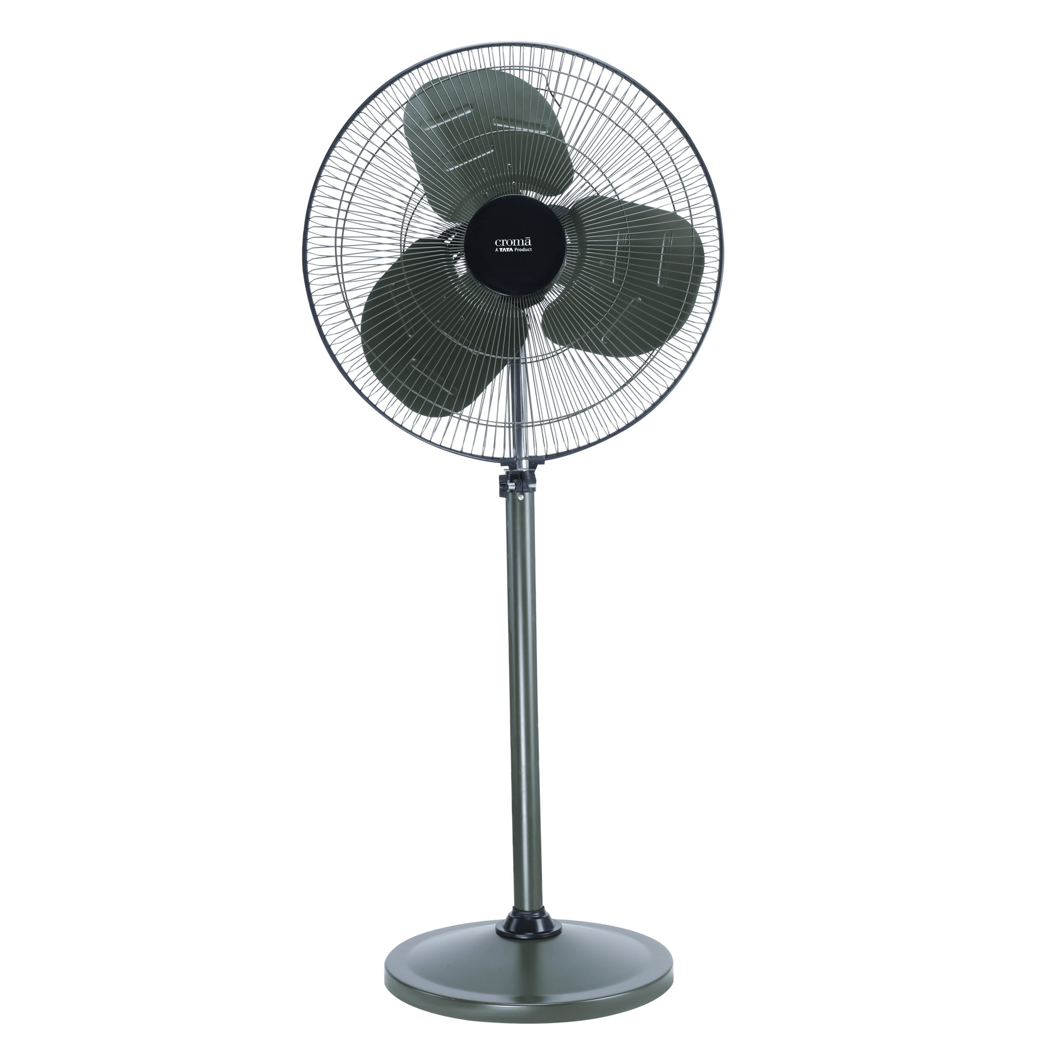 Croma 500mm 3 Blade Silent Operation Pedestal Fan (Adjustable Setting, Military Green)