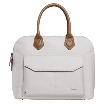 Sunmi Charmer Polyester Laptop Sling Bag for 14 Inch Laptop (10 L, Water Resistant, Off White)