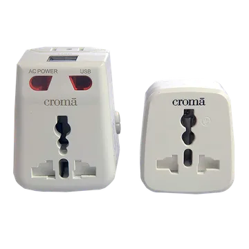 Croma Type A 2-Port Charger (Adapter Only, LED Indicator, White)