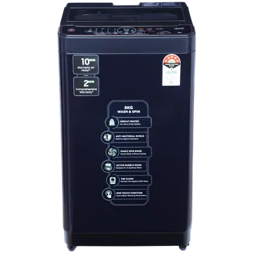 Croma 8 kg 5 Star Fully Automatic Top Load Washing Machine (In-built Heater, Pure Black)