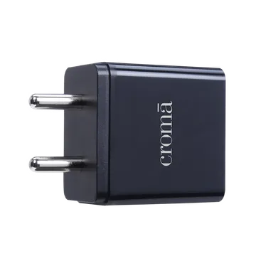 Croma 18W Type A Fast Charger (Adapter Only, Smart IC Technology, Black)