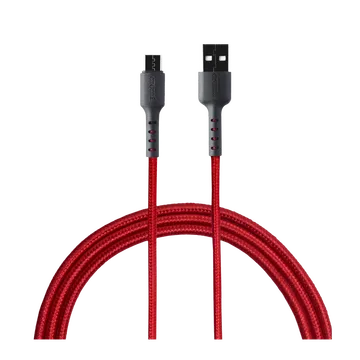 Croma USB 2.0 Type A to USB 2.0 Type C Charging Cable (Braided Outer Exterior, Red)