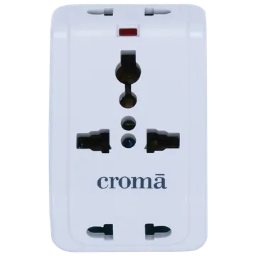 Croma 6 Amps 3 Way Multiplug (Built-in Surge Protection, White)