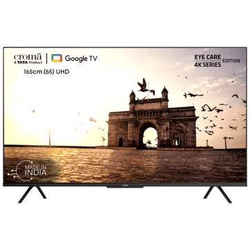 Croma (65 inch) 4K Ultra HD LED Google TV with Bezel Less Display (2023 model)