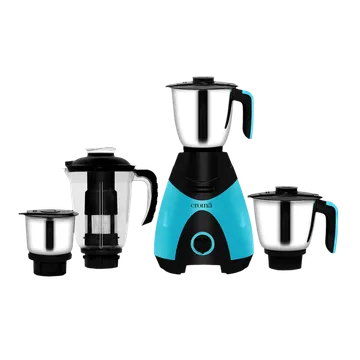 Croma 750 Watt 4 Jars Juicer Mixer Grinder (20000 RPM, Shock Proof Body, Black/Blue)