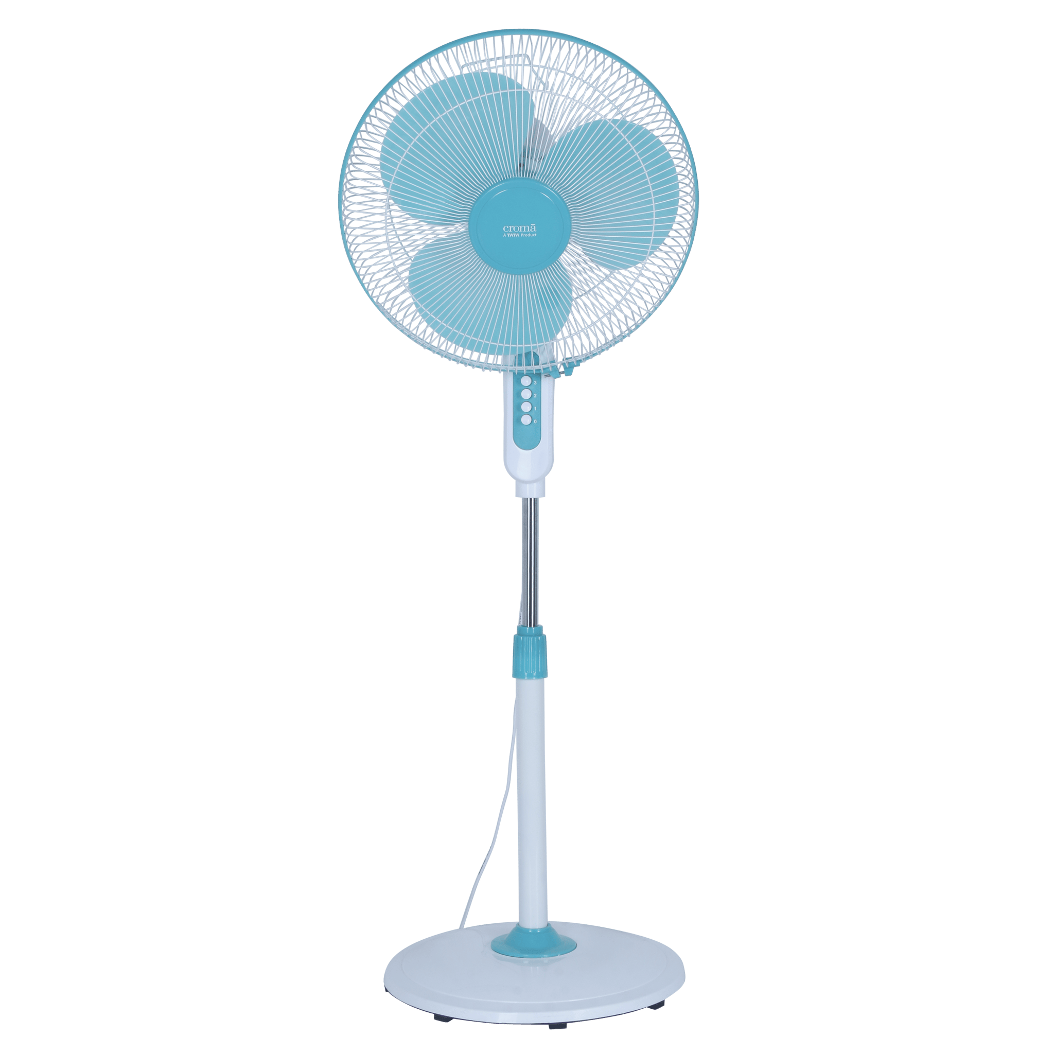 Croma 40cm Sweep 3 Blade Pedestal Fan (With Copper Motor, Blue)