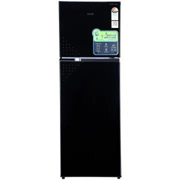 Croma 303 Litres 3 Star Frost Free Double Door Convertible Refrigerator with Inverter Technology (Black Uniglass)