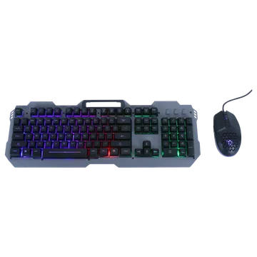 Croma Wired Gaming Keyboard & Mouse Combo (104 Keys, 7200 DPI, Ergonomic Design, Black)