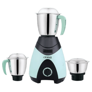 Croma 750 Watt 3 Jars Mixer Grinder (19000 RPM, 3 Speed Control with Pulse Function, Black/Green)