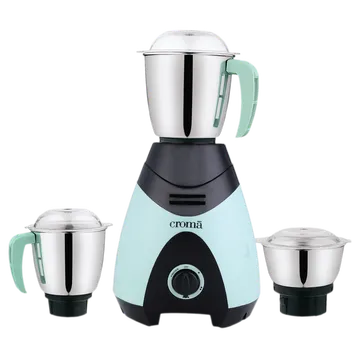 Croma 750 Watt 3 Jars Mixer Grinder (19000 RPM, 3 Speed Control with Pulse Function, Black/Green)