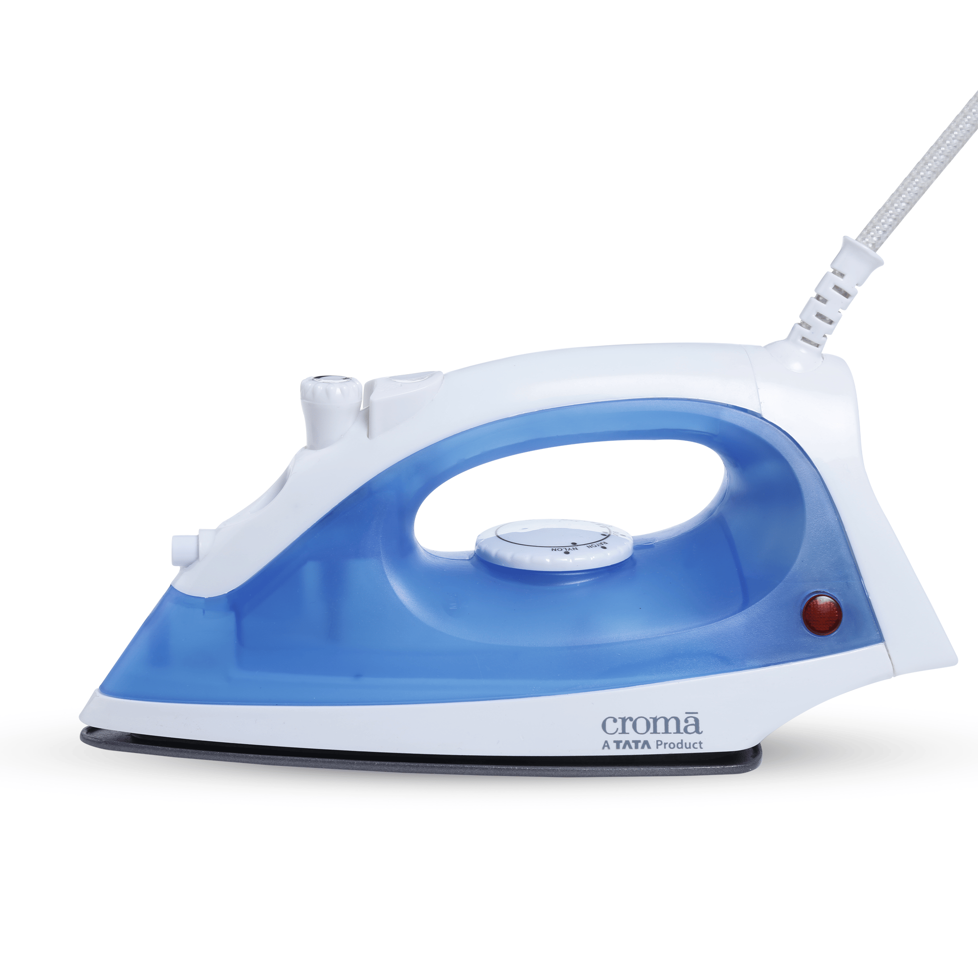 Croma 1200 Watts 180ml Steam Iron (Non Stick Teflon Coating, Blue)