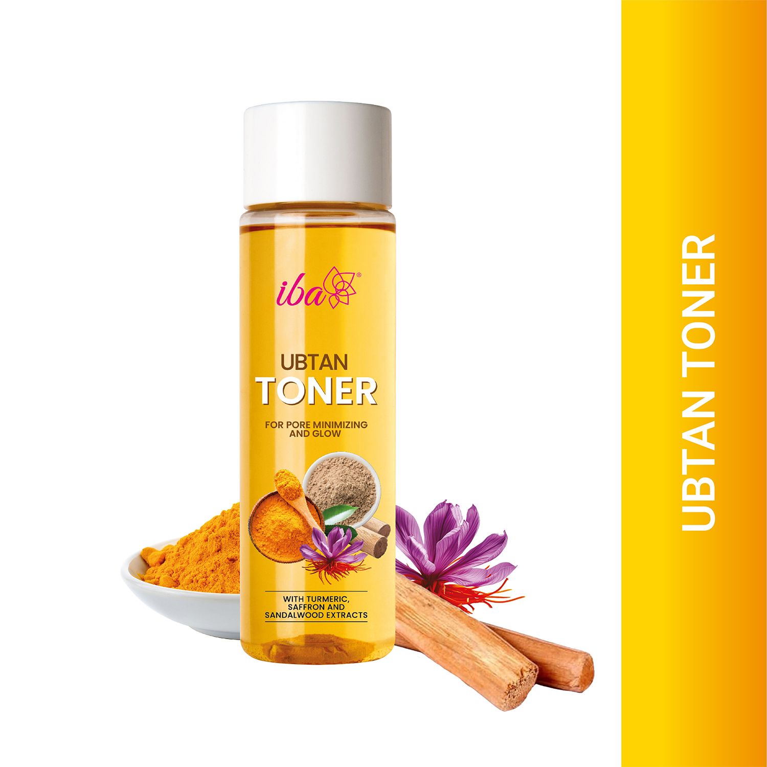 Iba Ubtan Toner, 130ml with Turmeric, Saffron & Sandalwood extracts For Pore Minimizing and Glow